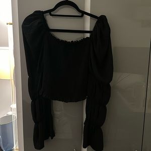 Black Chiffon Going Out Top